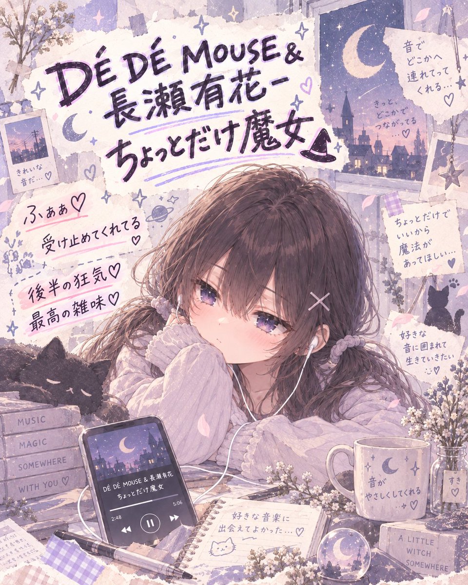 tesque711's tweet photo. おはよおはよ。

朝は弱い。
でもなんかこうやって発振するのは誰かと繋がってたいって思えてるのを確認できてる感じがしてちょっとそんなわたしが好きなんよ。

📀DÉ DÉ MOUSE &amp; 長瀬有花 - ちょっとだけ魔女
ふぁぁ♡ってなる。
後半の狂気♡ 最高の雑味♡
好き♡
🥟🩷https://t.co/EENKOmhWit https://t.co/BW4UqkJbmI