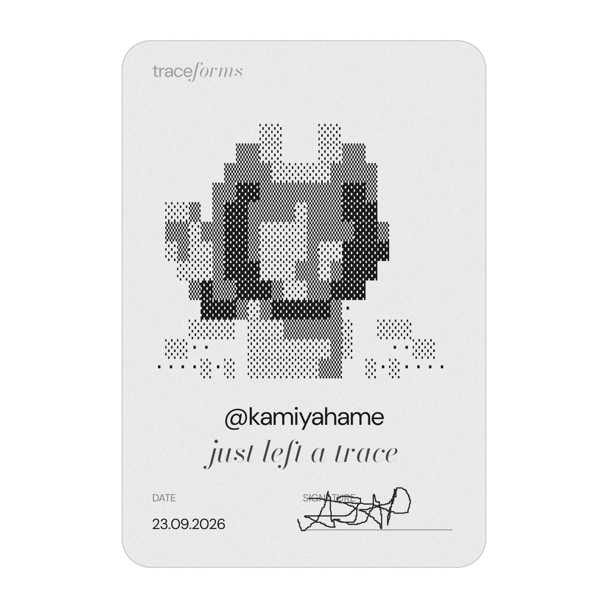 kamiyahame's tweet photo. left my trace on @traceforms 

left your own here: https://t.co/Lf7ieaO4Dy https://t.co/eZkiGy96Mr