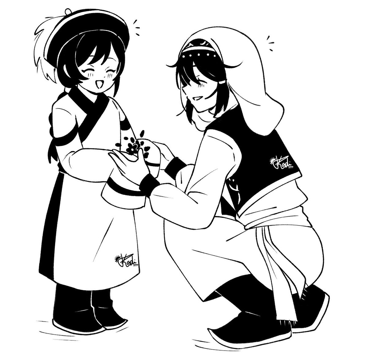 xkadisamax's tweet photo. Khadija &amp; Morel | Jaadugar a witch in Mongolia ocs

Morel is the son of Qadan @RYUUUKISHI
And he seems to like spending time with his older sister Khadija
Khadija loves her Lil brother😋💕💕 
#jaadugarawitchinmongoliaoc
#jaadugarawitchinmongolia https://t.co/AgRKMxqC7e