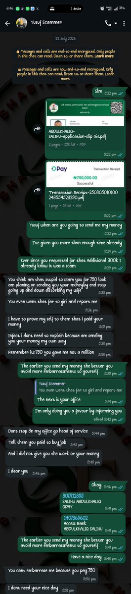 Biigg_panda's tweet photo. Opay pls kindly assist in recovering my funds back 
He collected my Money and scammed me  in false pretense of helping me getting a job and then relocated to Oman.
Below is his Oman cell phone number 
+968 9854 1107
@OPayNigeria https://t.co/mwTMZkoxiC