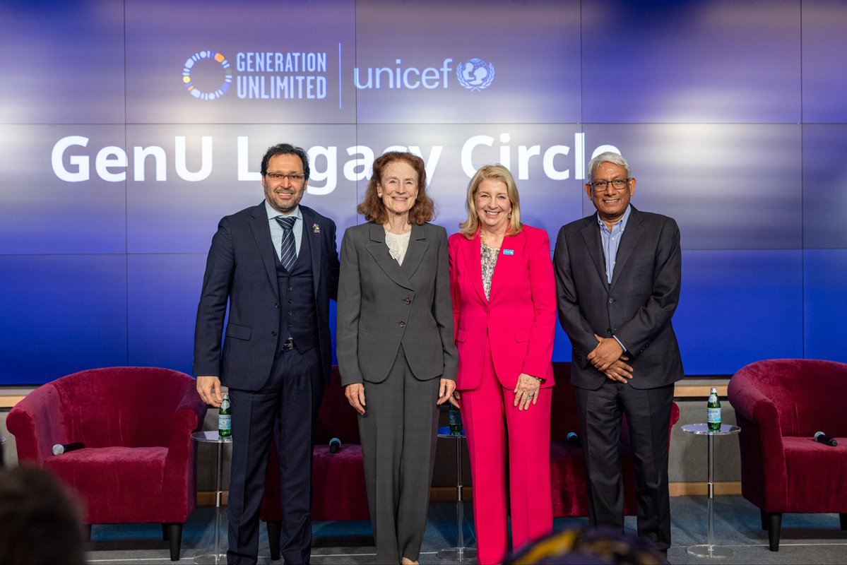 unicefchief's tweet photo. Great meeting of the GenU Global Leadership Council, with truly impressive supporters and founders of this important initiative.

Powerful discussions on turning investments in AI and the green economy into #WorkLifeReady opportunities for youth to learn, earn &amp; thrive.

#UNGA https://t.co/Ka5GwrZ9hk