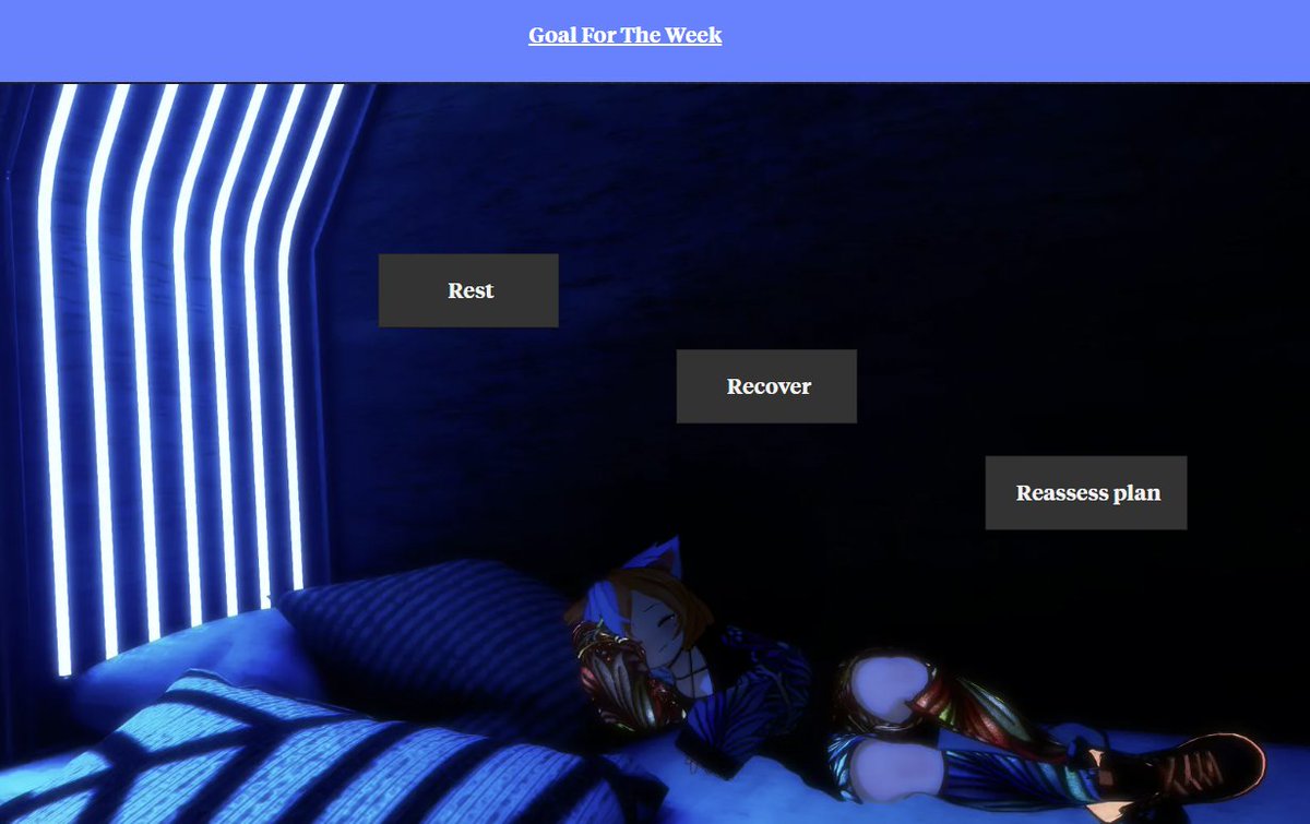keidakat's tweet photo. Here's the plan for the week!
(Check out the start of the Tuesday Stream VOD for the full rundown) https://t.co/O54BKmXVf7