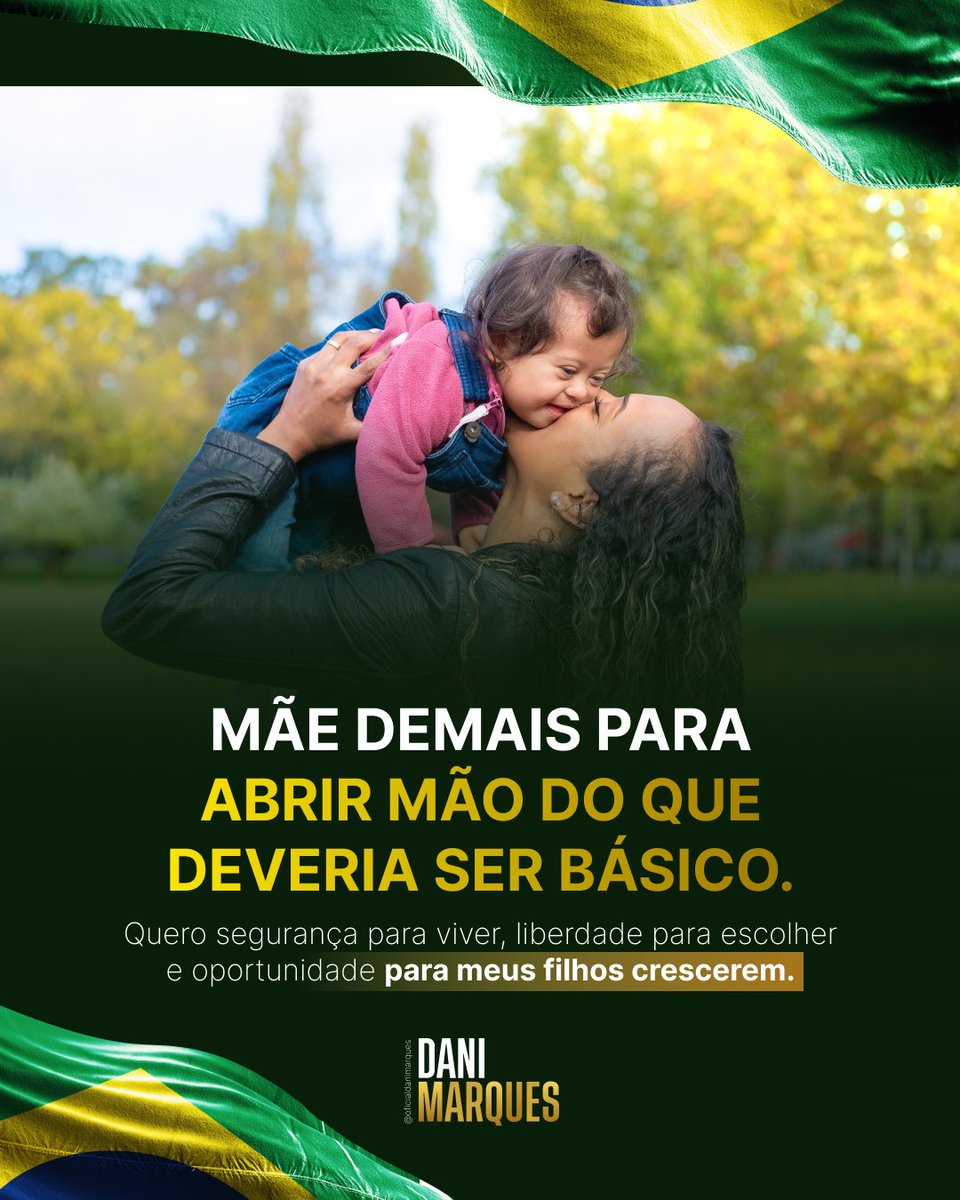 soudanimarques's tweet photo. Ser mãe muda tudo. Muda a forma como você olha pro Brasil, pro futuro, pra segurança, educação, oportunidades.

O @flaviobolsonaro é alguém que entende esse sentimento, ele sente essa mesma preocupação, porque é pai. E quer levar o Brasil pra esse lugar onde nossos filhos possam voltar a sonhar de novo. 🇧🇷