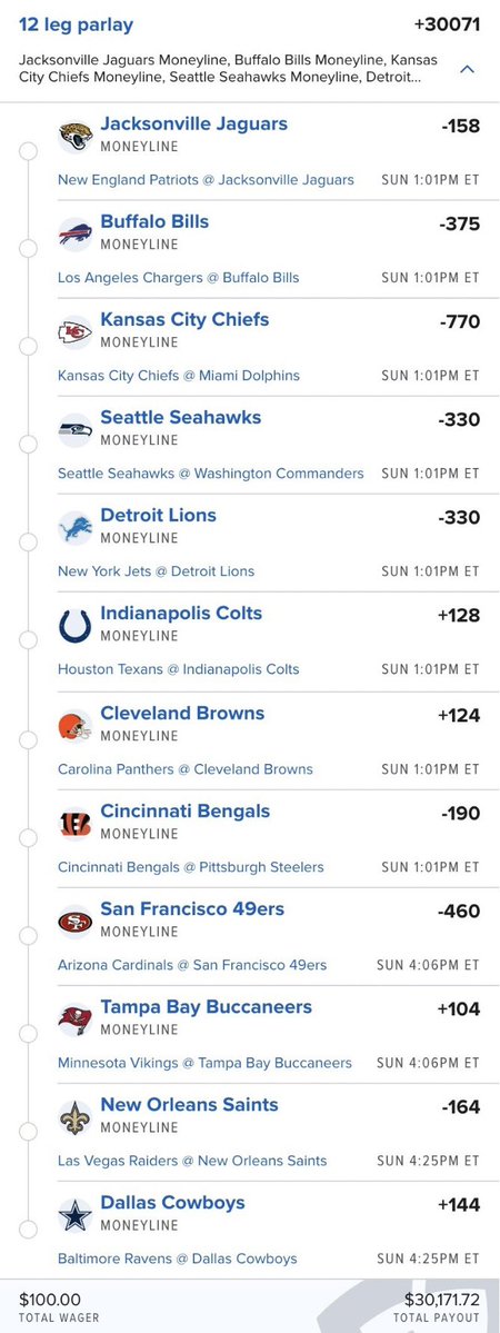 fourfigureplays's tweet photo. For $30,000… who sells this parlay? https://t.co/79GjyqBidW