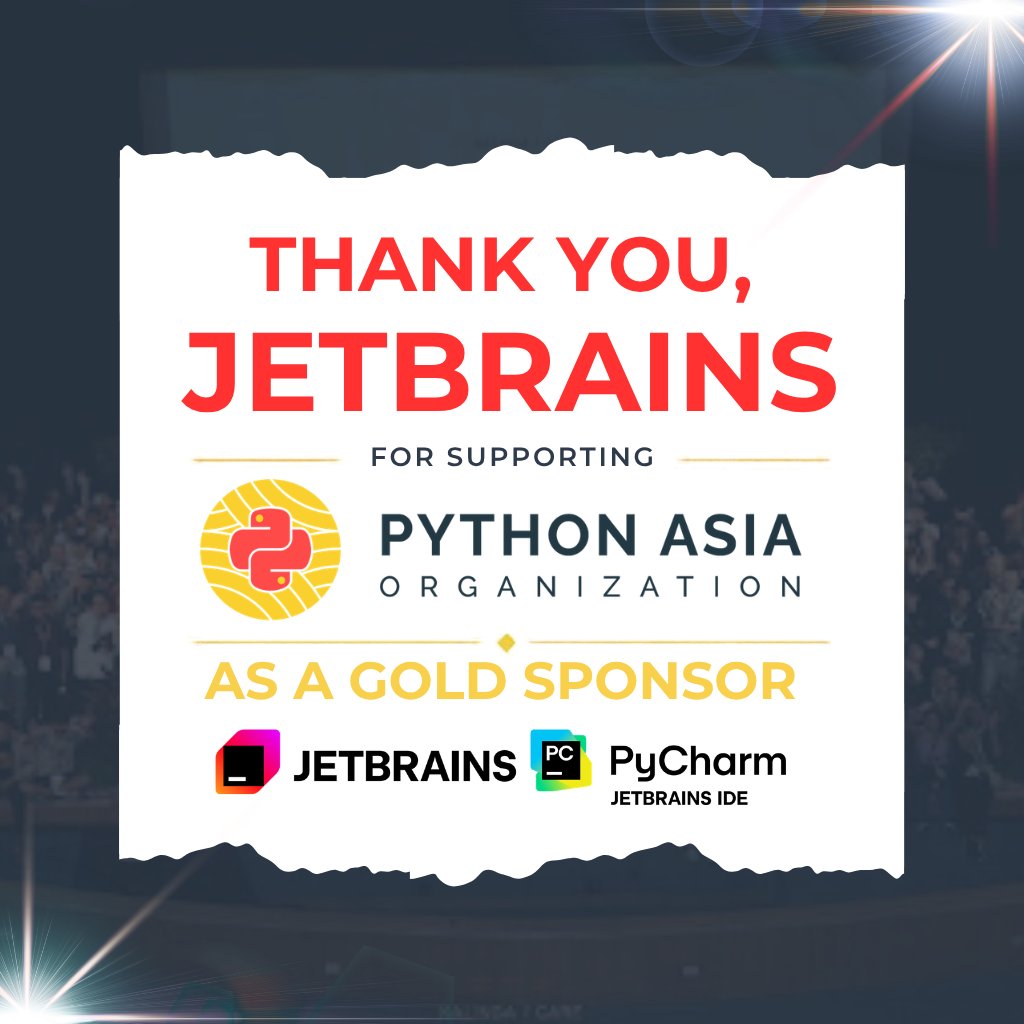 PythonAsiaOrg's tweet photo. We’re excited to welcome @jetbrains as a Gold Sponsor of the Python Asia Organization! 💛

Through @pycharm, JetBrains supports developers and helps PAO connect Python communities across Asia.

Thank you, JetBrains! 🐍

https://t.co/Gc9JsXuowA

#PythonAsia #JetBrains #PyCharm https://t.co/iRO0YxELnb