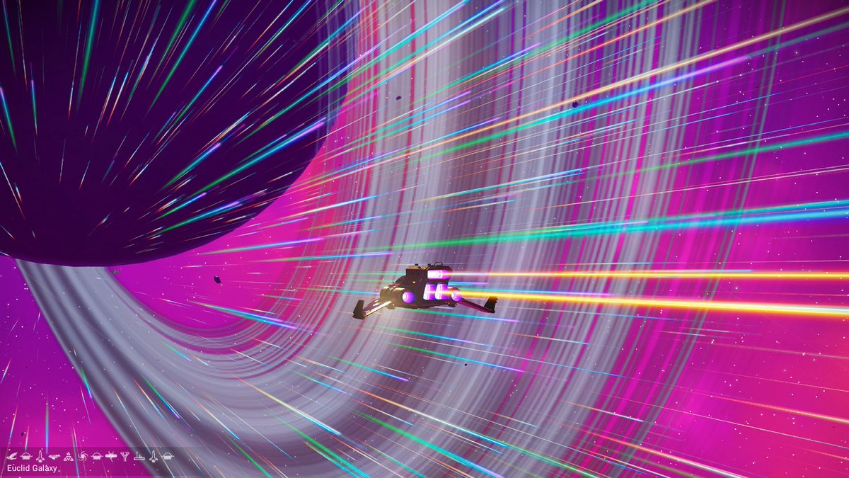 rogerdaryl's tweet photo. A golden ship in purple skies. Brings out the highlights nicely
(I renamed the Golden Rasamama S36 to Golden Puddle Jumper because #SaveStargate. The Original coloured Rasamama S36 I called Puddle Jumper 1)

#NoMansSky #NMS @NoMansSky https://t.co/Y7ERtptkQu