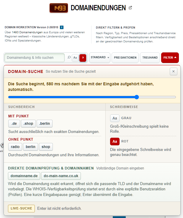 maisp_hq's tweet photo. Domain Workstation VERSION 2-260923
https://t.co/WvhdAcQsSc

NEU → Einstellung der Wartezeit für Autom. Suchen nach Eingabe im Suchfeld - die Einstellung ist persistent im Hilfe-Popup für jeden Nutzer dauerhaft einstellbar

NEU → Domain-Warengruppe "Musik" unterhalb von "Begriffe"

FIX → verbesserte Sichtbarkeit bei Auswahl-Buttons im Filtermodul

FIX → Datenbank- & Abfrage-Optimierungen für schnellere Datenauslieferung

Versionshistorie bzw. Release Notes gibst hier https://t.co/E0IYktLZvG