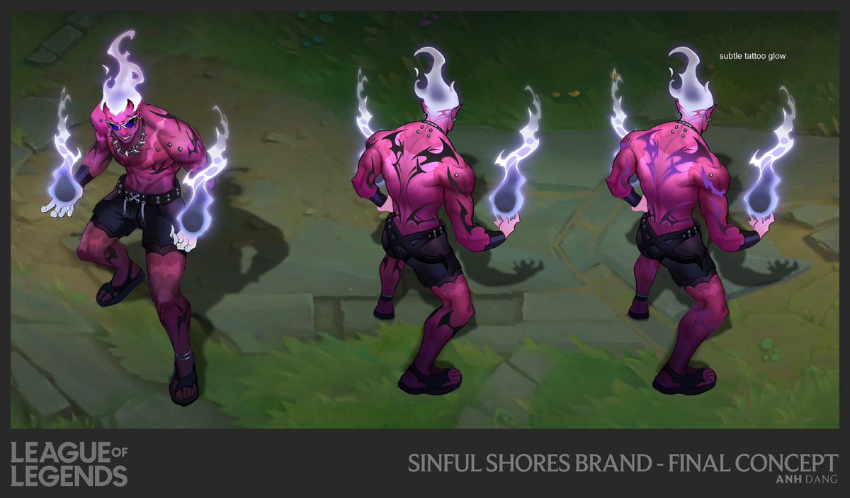 rhaastchupacu's tweet photo. várias skins boas brincam com a ideia de "personificar" monstrengos (ou simplesmente quebrar o conceito original do personagem) e fazem isso muito bem, vocês tão caindo no thisrty bait mais faco do mundo que é o Homem Branco Sarado e não pensam que essa skin podia ser MUITO melho https://t.co/DsxNgrj8hO