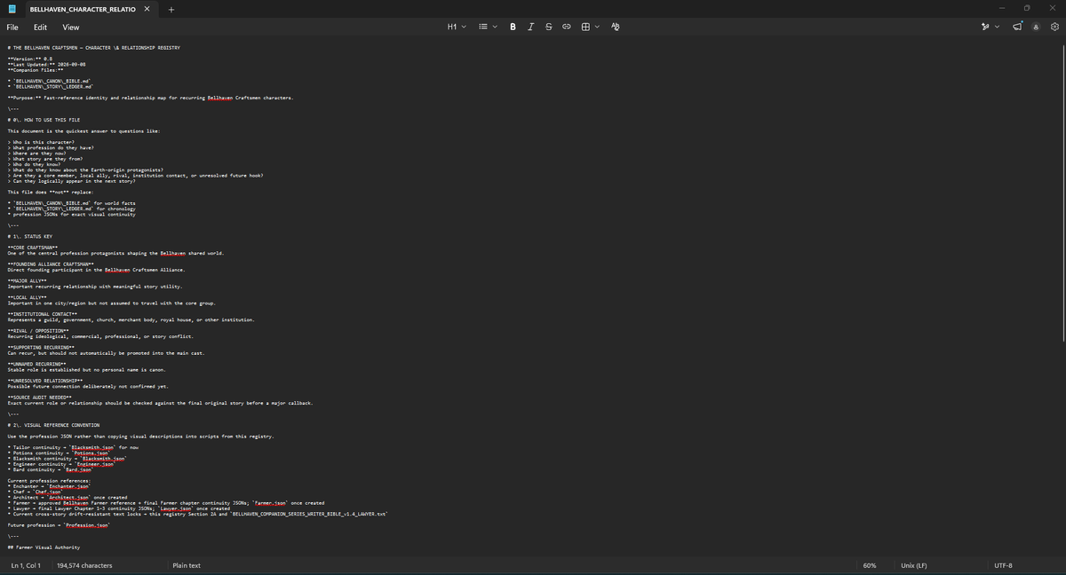 SSSOriginals's tweet photo. @TeamYouTube I use generative tools for parts of scripting, narration and visuals but mostly as a databank so I can properly keep lore and mystery going over a long story arc. I create the worldbuilding and ideas, direct, and edit them. These show my decisions, revisions and continuity work. https://t.co/zNMqSASoFt