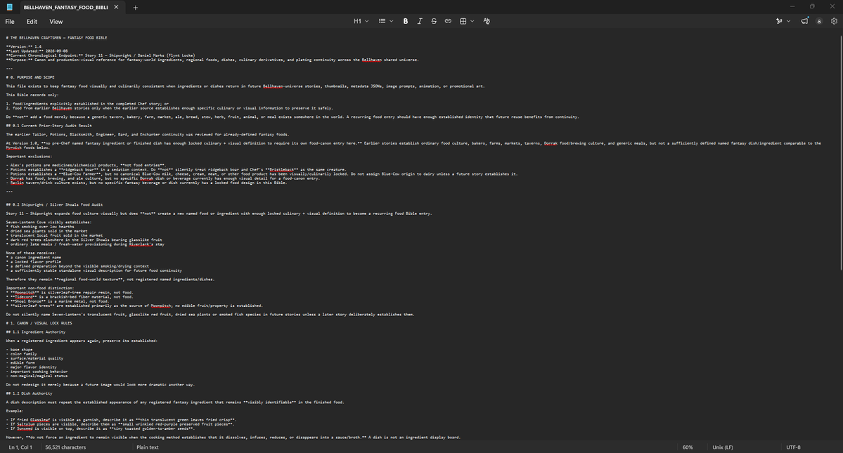 SSSOriginals's tweet photo. @TeamYouTube I use generative tools for parts of scripting, narration and visuals but mostly as a databank so I can properly keep lore and mystery going over a long story arc. I create the worldbuilding and ideas, direct, and edit them. These show my decisions, revisions and continuity work. https://t.co/zNMqSASoFt