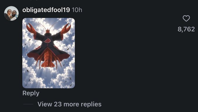 waltercooks_'s tweet photo. This is GENNY and it's time to quit the forced stock meta and send a MEME!

This Crayfish is going giga viral on Instagram rn, with over 1 million likes and 10 millions views in just 2 days

Everyone in the comments are memeing it really hard, so many different versions being made and all have thousands of likes   

https://t.co/u2sfLSWue8

Banner in replies

The Almighty $Crayfish