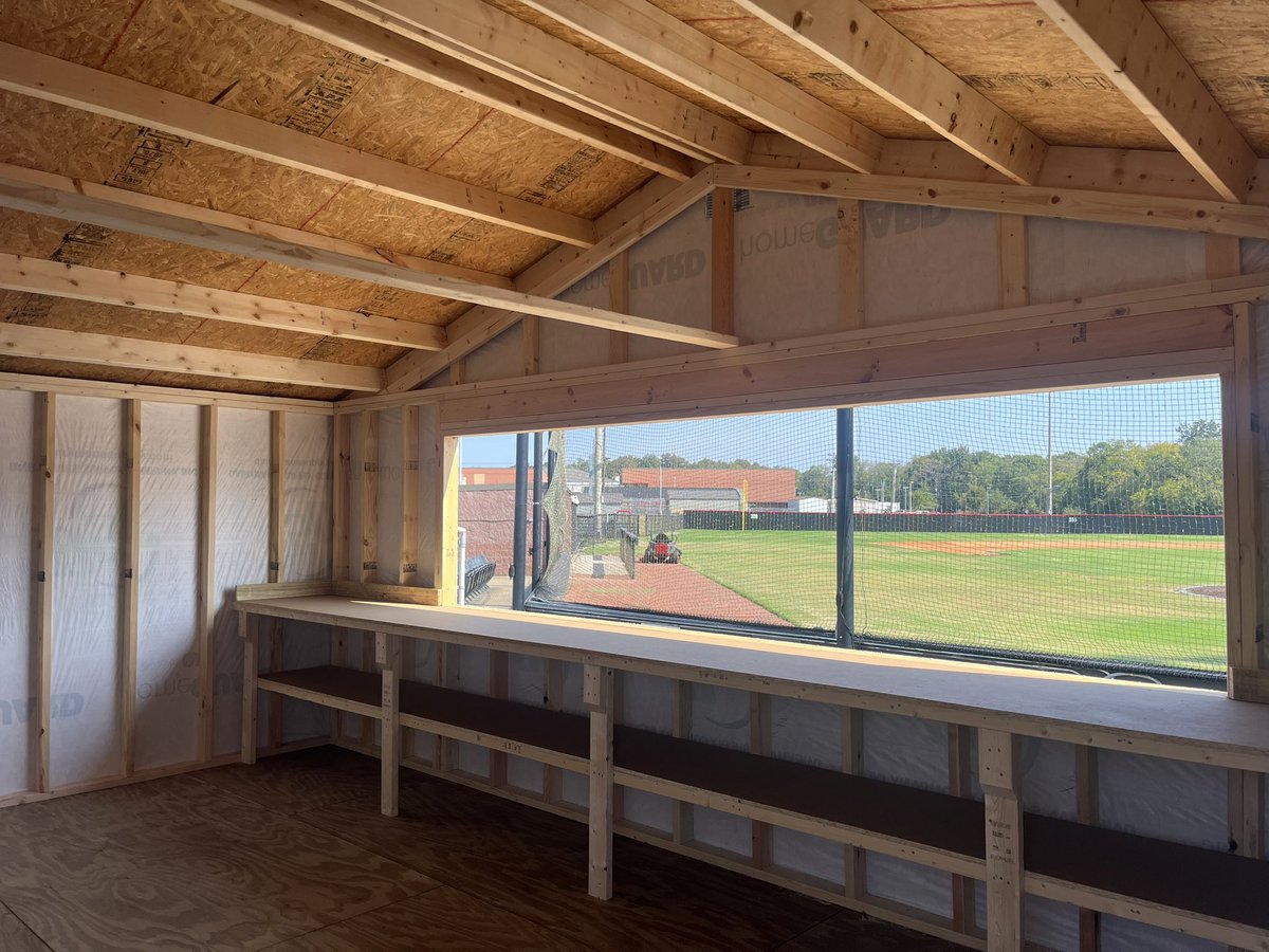 Redhawks_9AAAA's tweet photo. New press box coming along… great addition for the yard! https://t.co/WF6Y5BGXF6
