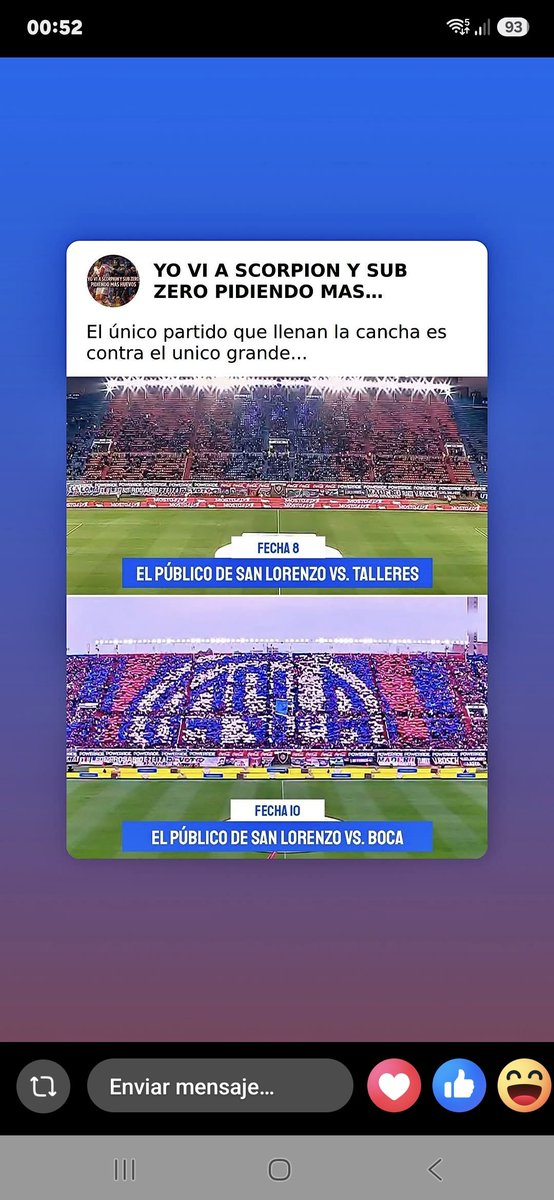 walchiqui's tweet photo. @picadotv_ La realidad de todo el campeonato y  casi llenar con el único grande y con el clásico de barrio. https://t.co/9zhoqhWzW1