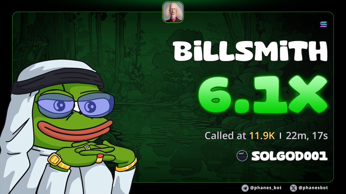 Solgod001's tweet photo. Massive 6x on $BILLSMITH 

CA>> zYiF3rA8aWYUuDek3Z3po9NF4V5UDky5nji7Wr6pump https://t.co/bgT1ODeken