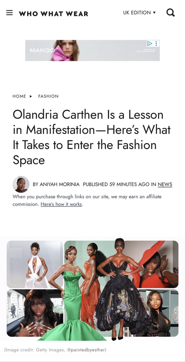RCandid189's tweet photo. Great article from @WhoWhatWear  They map Olandria’s fashion rise from Love Island to front rows at Paris Haute Couture, the VMAs, and the Golden Globes, with the ‘CE-Ola era’ next.  There is even mention of OLANDRIA AT MFWSS27. #OlandriaxMFWSS27
https://t.co/ZrtYz6NKOs https://t.co/Qg0ScZ4cNG