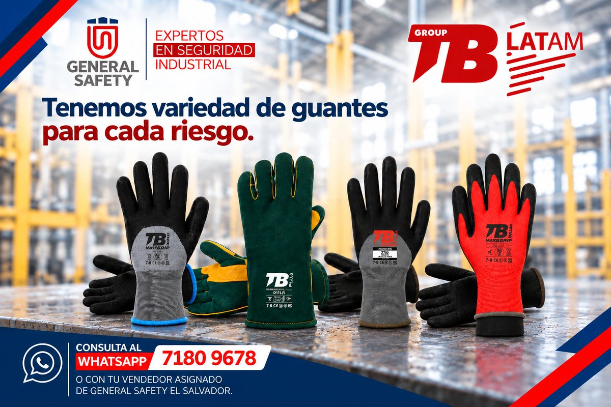 GeneralSafetyES's tweet photo. Tenemos una amplia gama de guantes de protección según el riesgo. Cotiza con nosotros al 7180 9678 o con tu vendedor asignado de General Safety El Salvador.  #construccion #operaciones #logistica #produccion #guantes https://t.co/yxUd9zES6Z