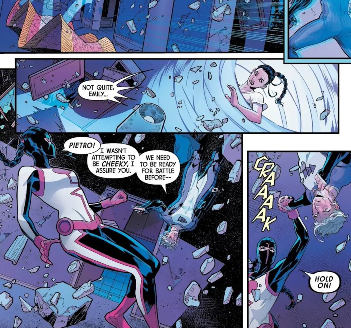 silvernapse's tweet photo. pietro prioritizing dressing up emily instead of fighting graviton. the unity squad should've killed them https://t.co/v4ukNvBDfu