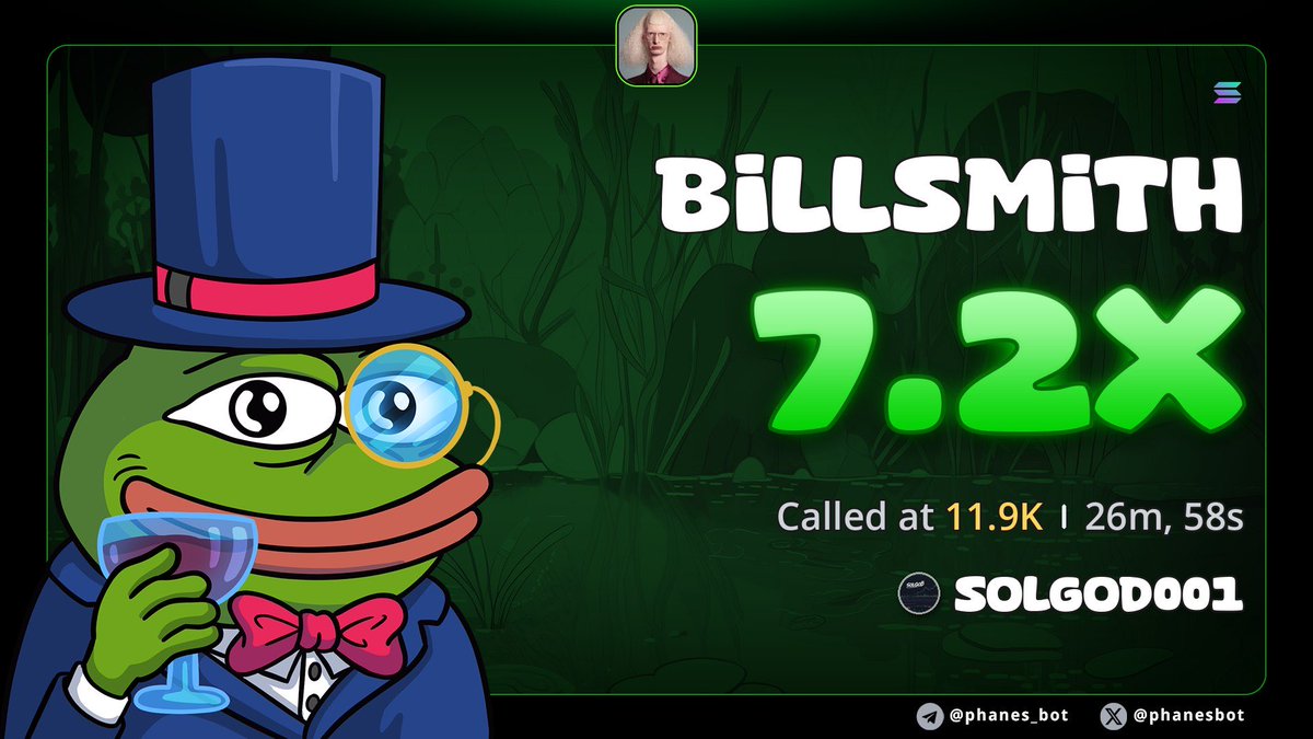 Solgod001's tweet photo. Massive 7x on $BILLSMITH 

CA>> zYiF3rA8aWYUuDek3Z3po9NF4V5UDky5nji7Wr6pump https://t.co/QIoDk1dX0z