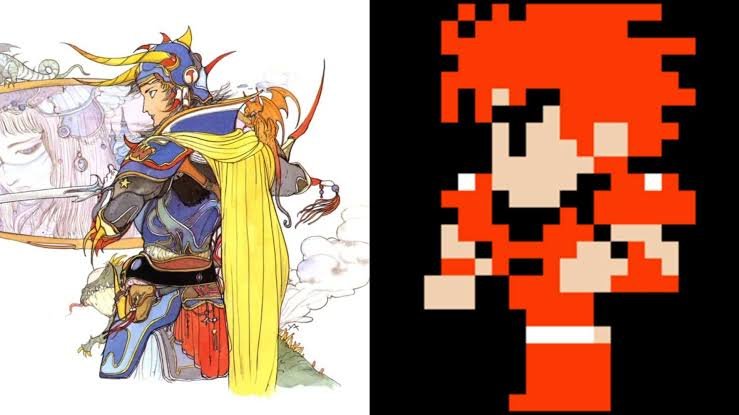 DragonCatalyst's tweet photo. What Final Fantasy devs want you to think FF1's protagonist looks like VS what he actually looks like: https://t.co/n5A1bLZKQ2