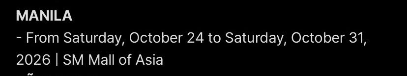 lovingsvntn's tweet photo. MANILA is included in the HYBE CINE FEST on October 24-31!! 

what: SEVENTEEN World Tour NEW_ 
where: SM Mall of Asia
when: October 24 to October 31, 2026

tickets will be available on September 30, 2026!! 

for more details go to https://t.co/4yeaMWSVxq https://t.co/pHDD8qXXSD