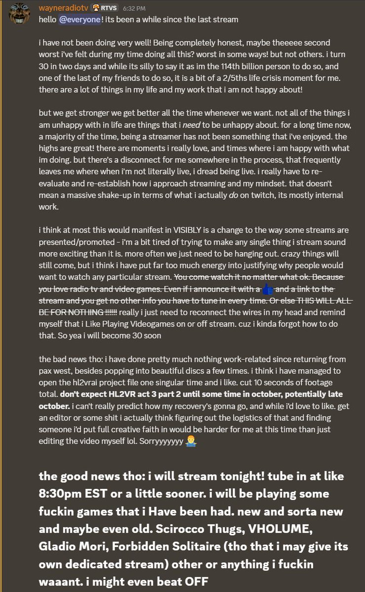 wayneradiotv's tweet photo. Ohhh that wayneradiotv. that wild son of gun He loved to have mental health and post a screenshot of a lot of text about it https://t.co/YIVwvjlM1i