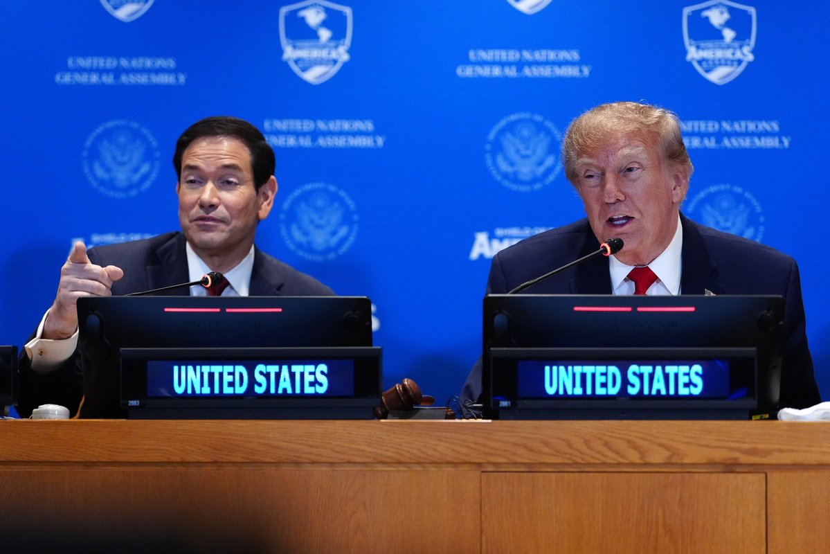 SecRubio's tweet photo. Our message is clear: our region is no safe haven for narcoterrorism.
Together, we will defend the sovereignty of our Hemisphere. https://t.co/C3ISRak7ZQ