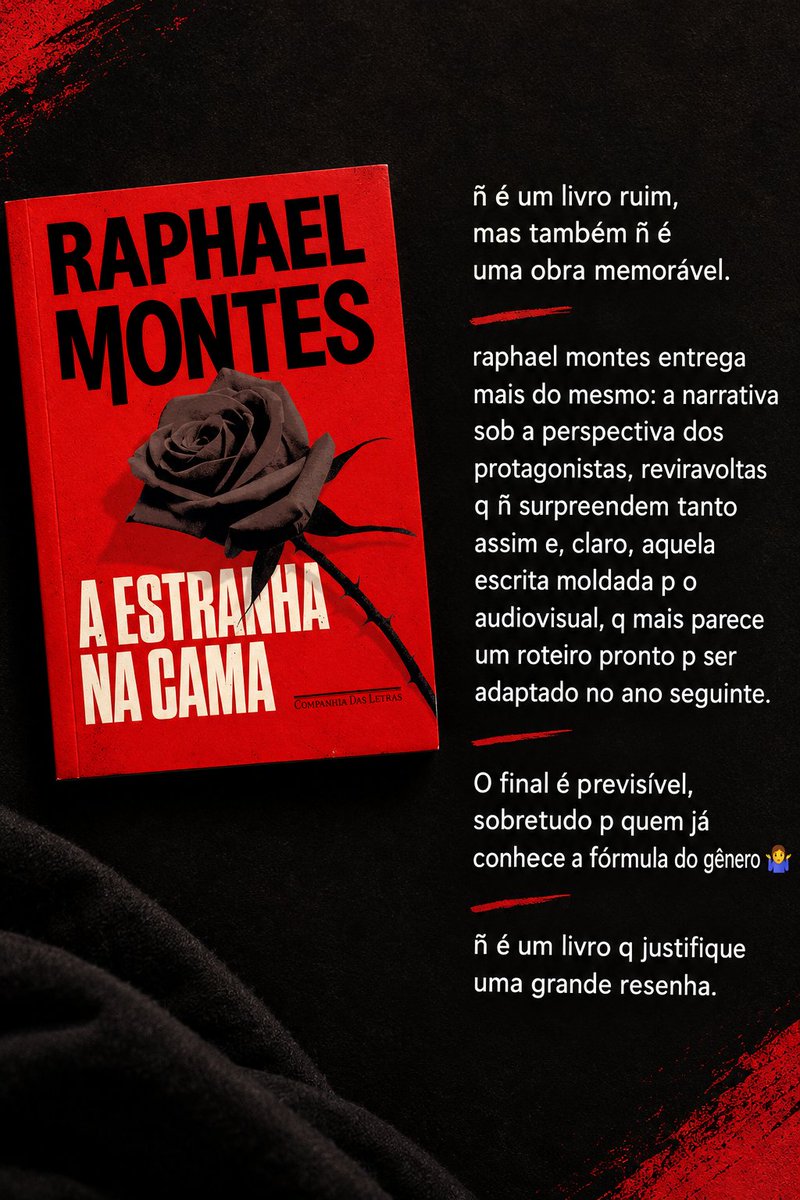 ngelobx's tweet photo. sobre a estranha na cama do Raphael Montes é isso: ñ é um livro ruim, porém ñ é uma obra genial (assim como estão dizendo por aí, kk) https://t.co/Gh2DFxUE2o