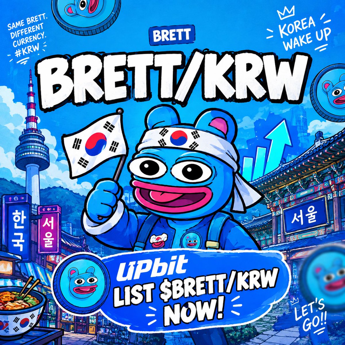 brett_oppa's tweet photo. 🇰🇷 Korean traders are clearly paying attention. 👀

Now it’s time for the biggest Korean exchange to make it official:

@upbitofficial 
NEXT STOP: BRETT/KRW 🐸🇰🇷 https://t.co/F2ZU8V2Lq7