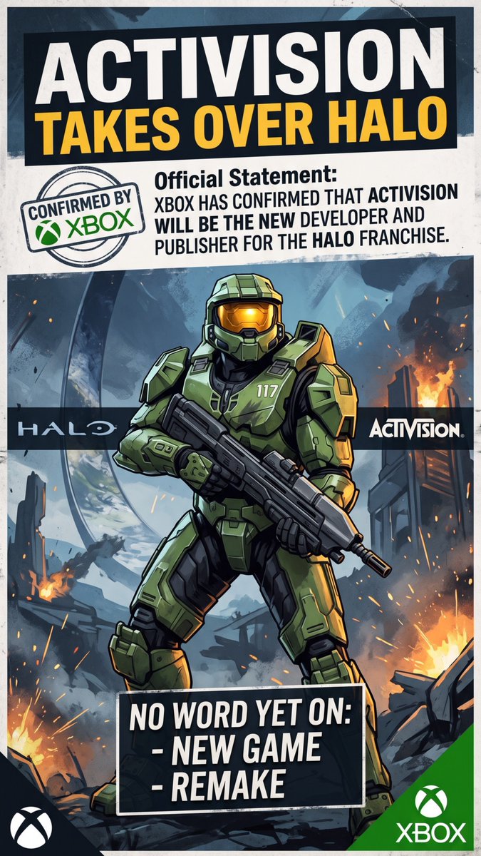 PaulPlayzAll's tweet photo. Microsoft Hands Halo to Call of Duty Developer Activision https://t.co/I0QUQcqhDG