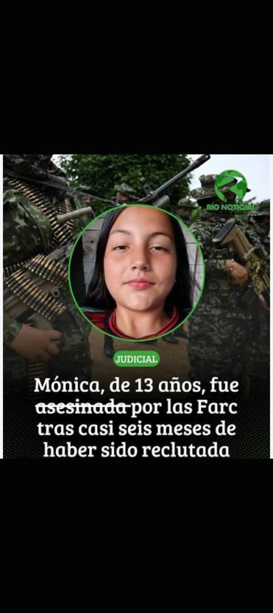 SaraMichidofe's tweet photo. @petrogustavo A ella la reclutaron a la fuerza y como premio la mataron y ahí si no dice nada 🐸mlp https://t.co/jhjHKP6qlJ