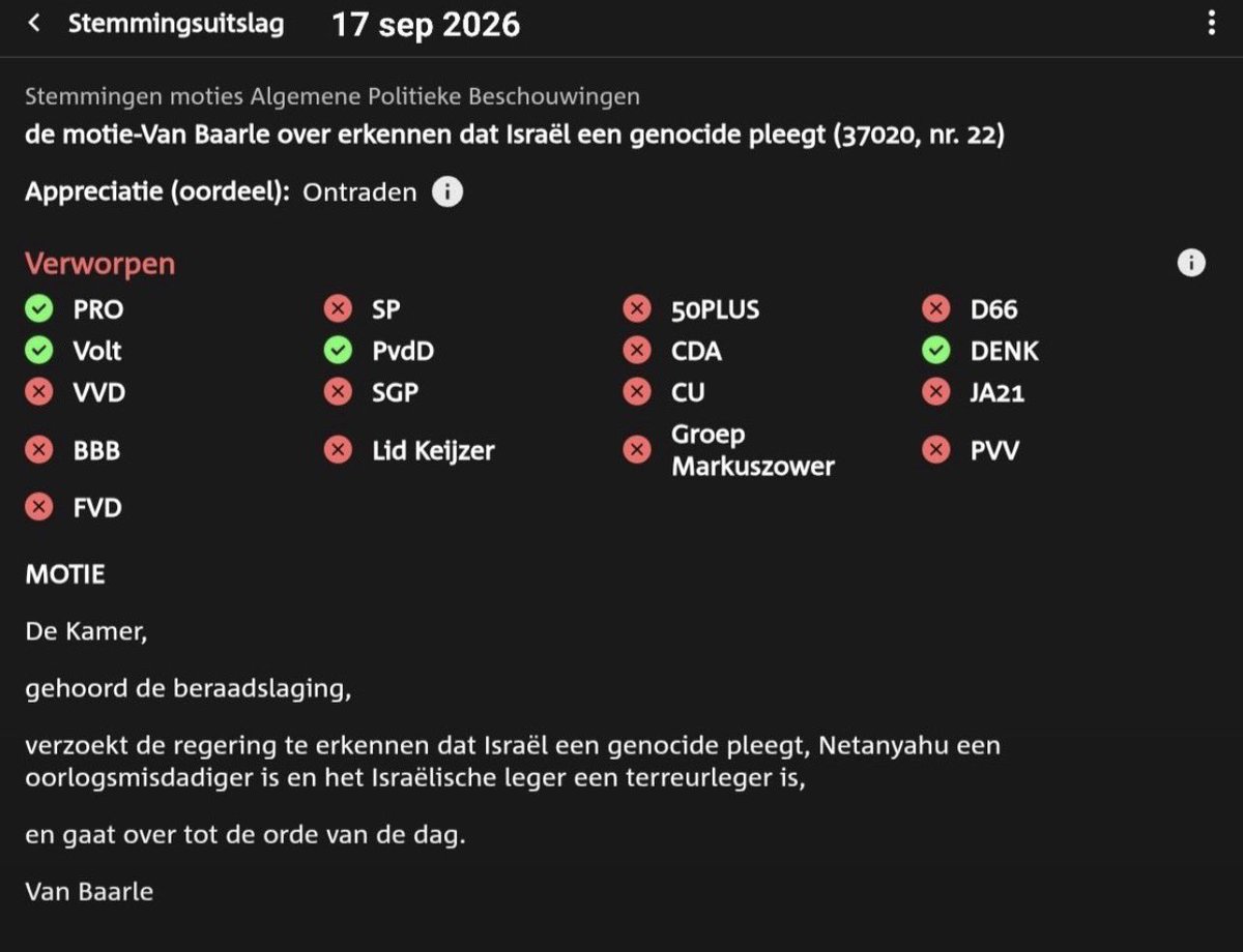RonnyNaftaniel's tweet photo. Voor #PRO kan het Internationale Hof van Justitie afgeschaft worden. Die partij vindt nu al, voordat de rechters van het Hof hebben gesproken, dat Israël genocide pleegt. 
De verworpen motie legt haarfijn bloot hoe diep de partij gezonken is. https://t.co/egO9DEW8e4