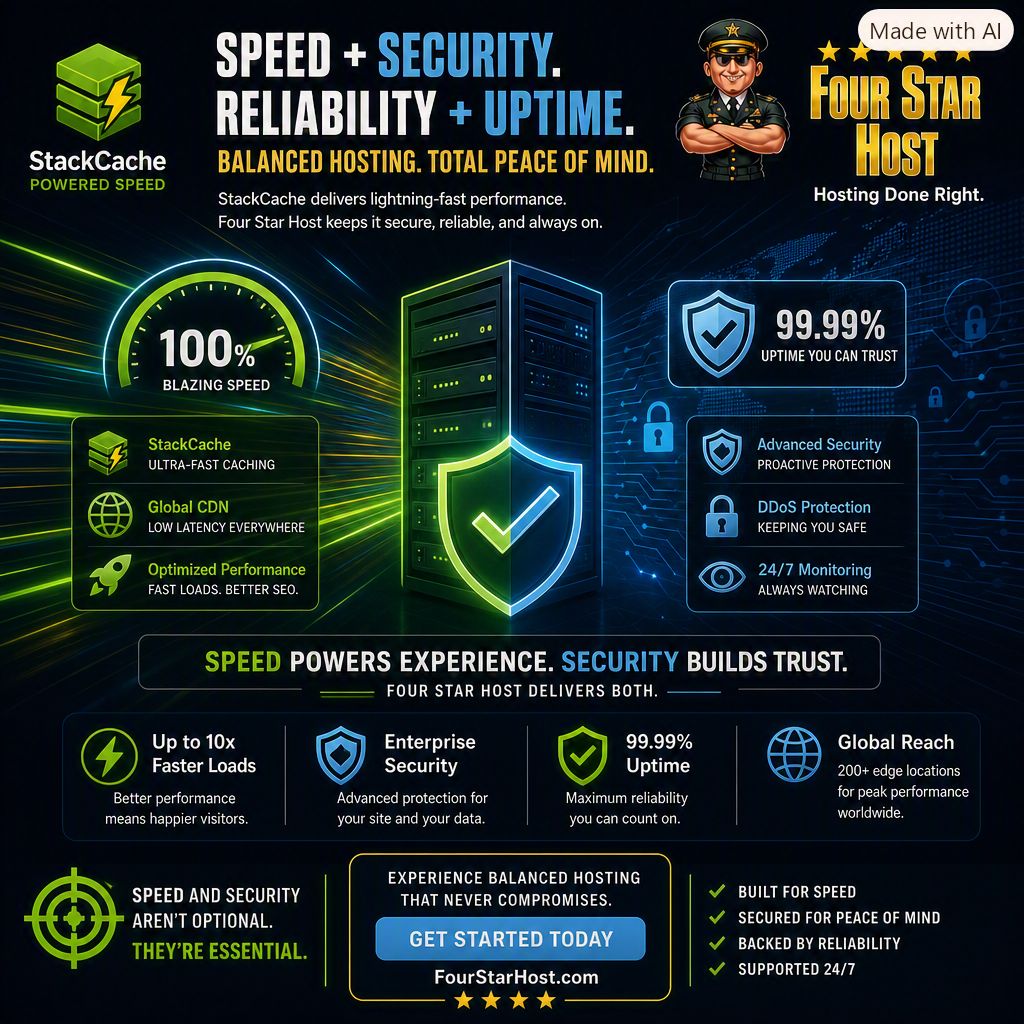 4starhost's tweet photo. Speed and security aren’t optional — they’re the foundation. Four Star Host + StackCP = fast, reliable, and protected hosting that never sleeps. https://t.co/2L1nDPbdo2
#WebHosting #WebsiteSpeed #SmallBusiness #stackcp
#DigitalMarketing #OnlineBusiness #TechTips #cpanel
#BusinessGrowth #EntrepreneurLife #WebDesign #controlpanel
#FourStarHost #FastHosting #WebsitePerformance #securehosting
#SpeedMatters #SecureHosting #TechSolutions #freewebhosting
#HostingProvider #ManagedHosting #WordPressHosting
#StackCP #StackCPHosting #StackCPControlPanel #StackCPSpeed
#StackCPSecurity#FastHosting #WebsiteSpeed #SpeedOptimization
#HighPerformanceHosting #NVMeHosting #cPanelAlternative
#BetterThancPanel #DumpcPanel #ModernHosting #UpgradeYourHosting