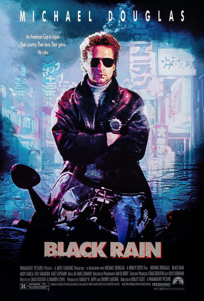 FilmNewsNos's tweet photo. 🎬MOVIE HISTORY: 37 years ago today, September 22, 1989, the movie ‘Black Rain’ opened in theaters!

#MichaelDouglas #AndyGarcia #KenTakakura #KateCapshaw #YusakuMatsuda #ShigeruKoyama #JohnSpencer #GutsIshimatsu @IamLuisGuzman #StephenRoot #YuyaUchida #TomisaburoWakayama https://t.co/Mbg42WfojH