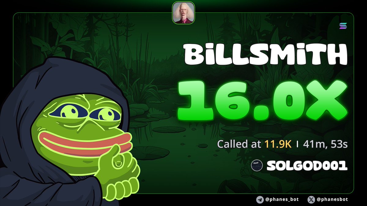 Solgod001's tweet photo. Massive 16x on $BILLSMITH 

CA>> zYiF3rA8aWYUuDek3Z3po9NF4V5UDky5nji7Wr6pump https://t.co/3bpHmFKl5q