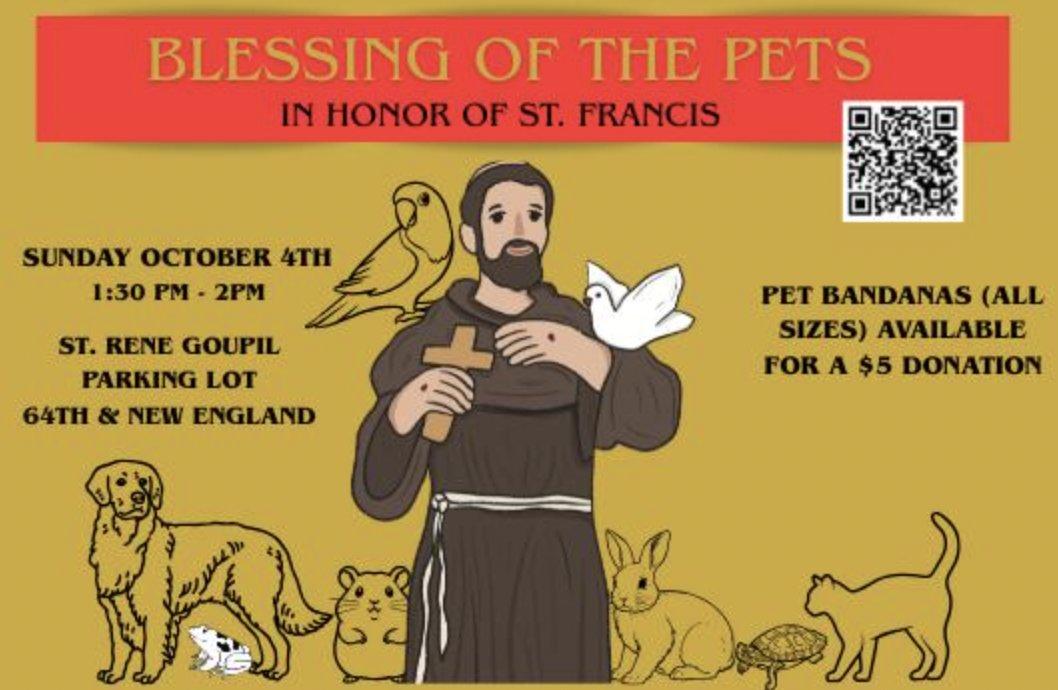 SWChicagoPost's tweet photo. Mark your calendar and get ready to bring your dog, cat, bird, hamster, rabbit, iguana, snake, giraffe, elephant--you name it--to this pet blessing.
.
Thanks to our friend, Lara Hess, for the reminder about this annual event. https://t.co/qHgojYui26