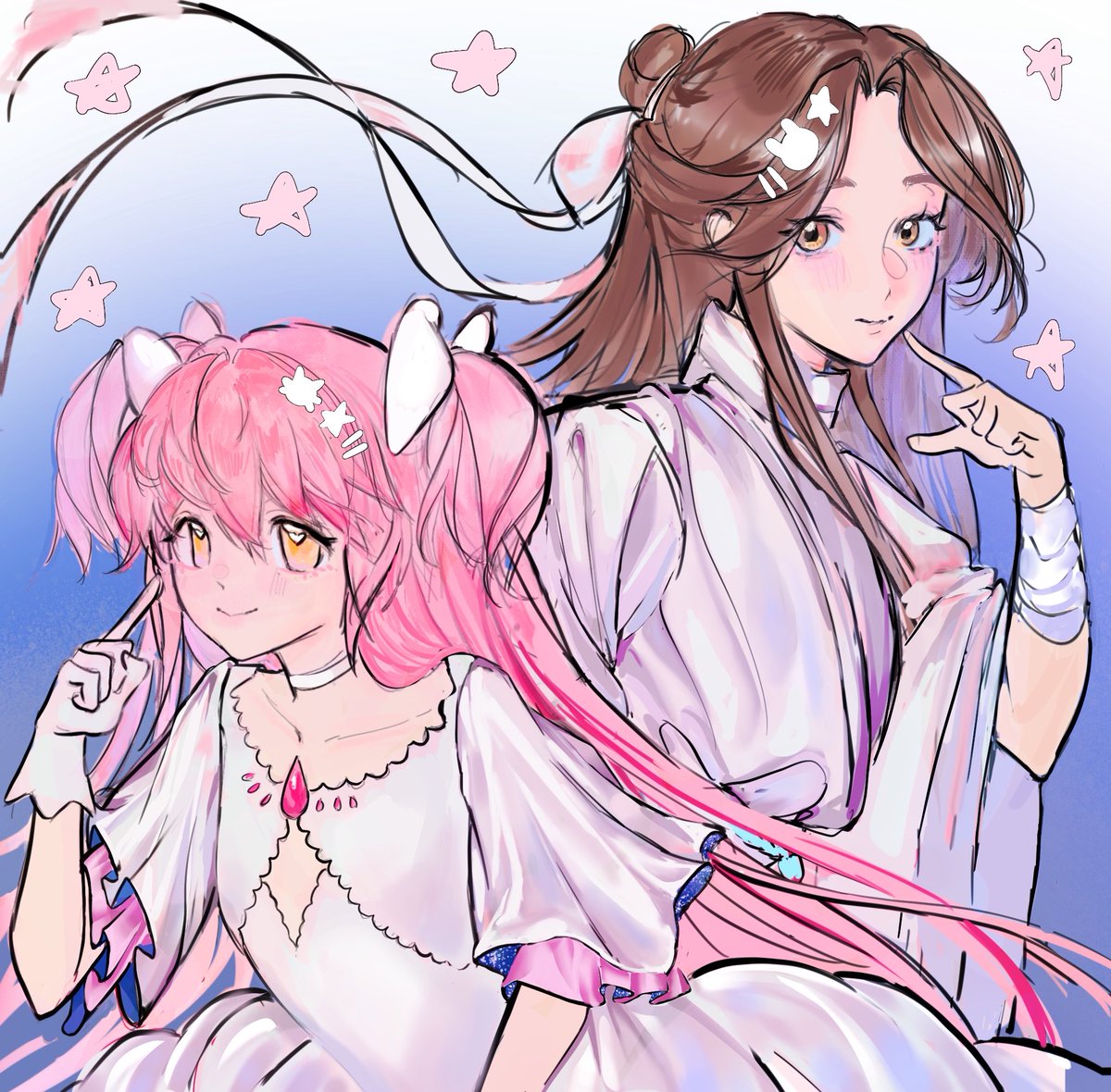 faefafaa's tweet photo. #TGCF #madoka 
two gods, two fairies 🧚🏻 https://t.co/ZVh0Xz0z9z