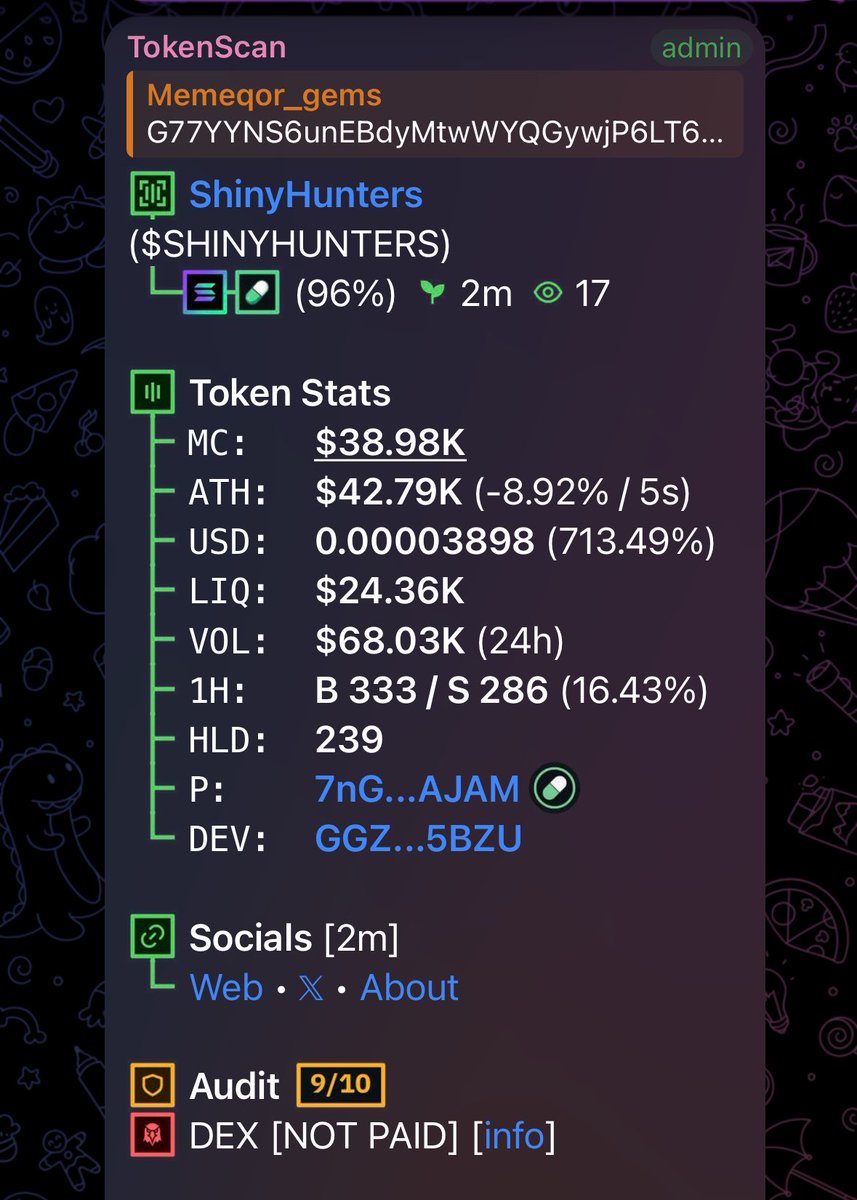 Memeqor_gems's tweet photo. Entry $SHINYHUNTERS
CA;

G77YYNS6unEBdyMtwWYQGywjP6LT66bLsuhZfaSNpump https://t.co/Qkv4bXr4ab