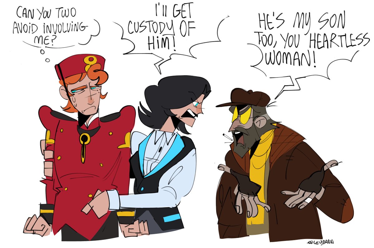 ley_draw's tweet photo. Custody battle 
(Doorman is loved at least)
#deadlock #deadlockfanart #doodleart https://t.co/eu7eZCJTgz