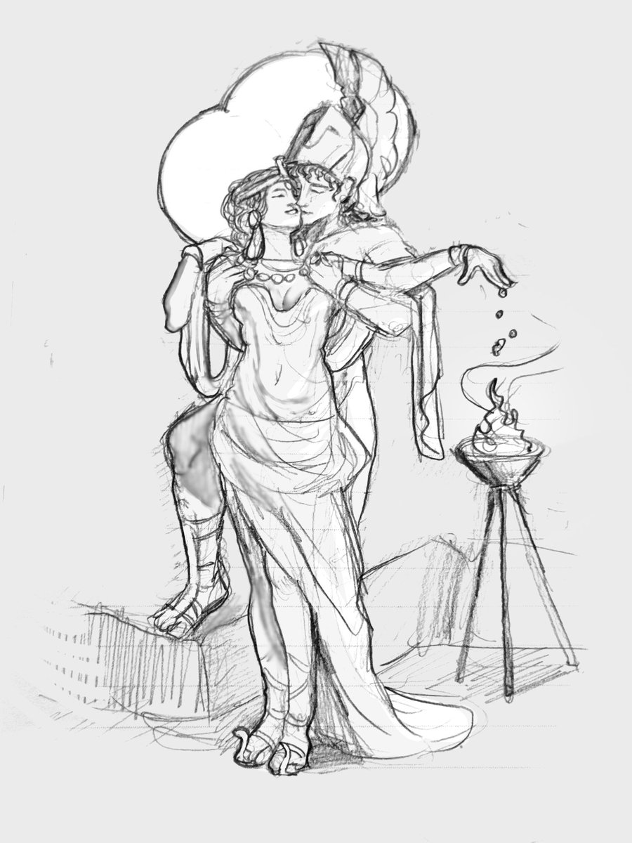 RynQuestionMark's tweet photo. Aphrodite and Ares (Venus and Mars) in Egypt, digitalized my sketch from one of my classes bc I like it :-) https://t.co/lOOlzVJUuX
