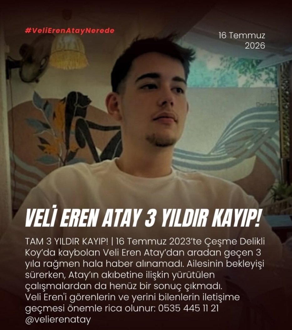 victoreliif's tweet photo. @ermish34 hicbir iz bulunamayan kayıplar icin cok eskiye gitmeye gerek yok. Veli Eren Atay 16 Temmuz 2023ten beri kayıp. aynı bölgede 2017de Alaaddin Arıcı da kayboldu bulunamadı. orda  fuhus desen var uyusturucu desen var kayıp (belki de cinayet) desen var, ne yok biliyor musunuz KAMERA.. https://t.co/scmnkzI7p0
