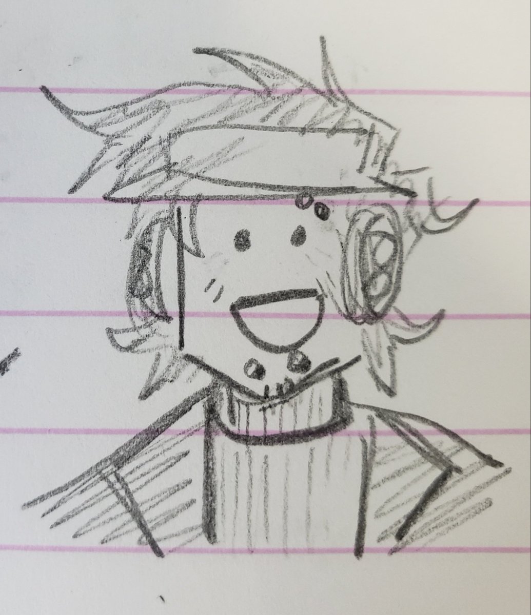 _Solarspace's tweet photo. ugly dued1 doodle i made in class cause i remembered someone making a :D: joke abt him w/ piercings

#dued1 #waapp #workatapizzaplace #robloxadmins https://t.co/Gli0xHHaH3