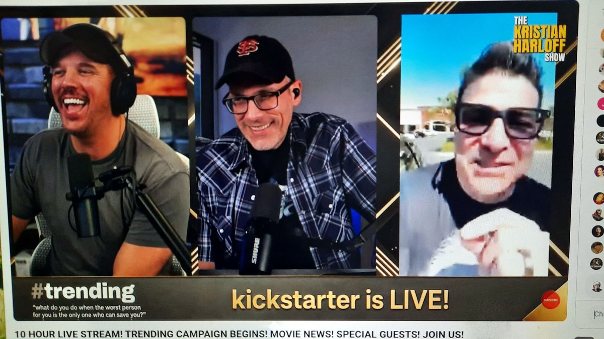 haskell420's tweet photo. NOW CONFIRMED! THE OUTLAW @TheRochaSays IS IN THE 16 MAN @TheSchmoedown TOURNEY as he joined @KristianHarloff @BigThingShow 10 HR live stream popping in to chirp it up at DAN MURRELL!
SEARCH @Kickstarter #TRENDING" just crossed $117K!! Livestream link on Kristian YT CH!
LFG! https://t.co/p5GchXzpRF