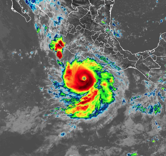 NHC_Pacific's tweet photo. 9/22 1pm CST: NOAA Hurricane Hunters have found that Category 5 Hurricane #Polo, located offshore of #Mexico, has strengthened to a 180 mph hurricane

See https://t.co/NyUGSIFCuo for the latest forecast. https://t.co/yXczutfAiE