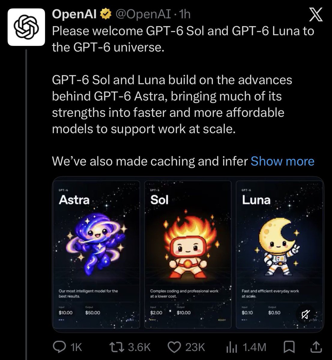 DefiZeus's tweet photo. Welcome to the AI arms race

Within the last 24 hours:

SpaxeXAI launches Grok 4.7
Anthropic launches Claude Opus 5.5
OpenAI launches GPT-6 Sol &amp; Luna

Every time one company launches a new model, the others rush to release their newest model https://t.co/u2sPOol3vi