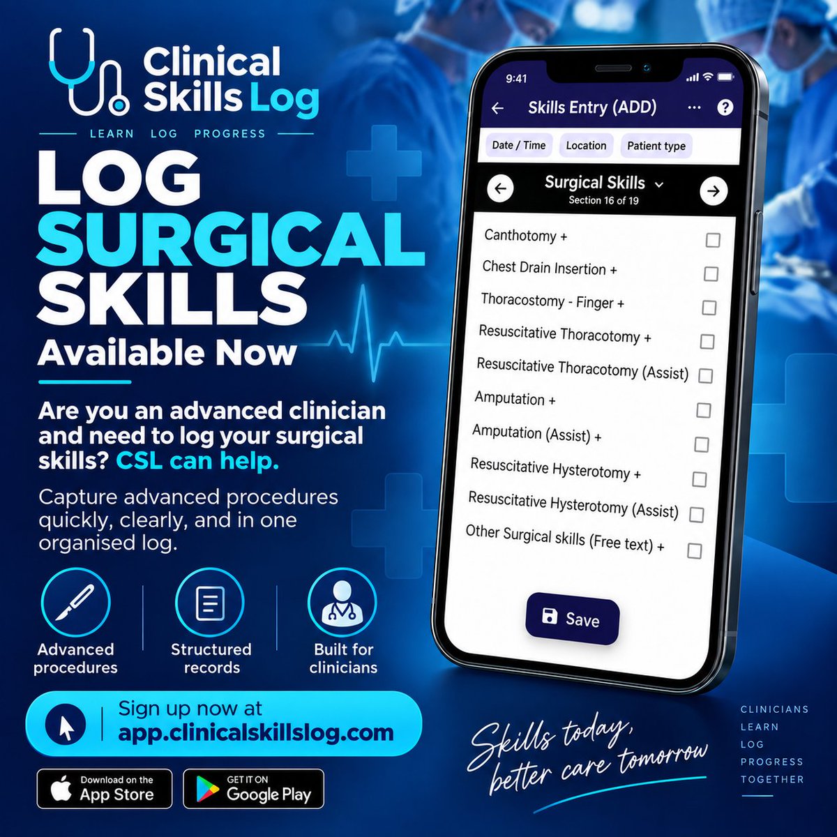clinicallog's tweet photo. Do you need to log surgical skills? @clinicallog can help. https://t.co/MXJjIyLuSp