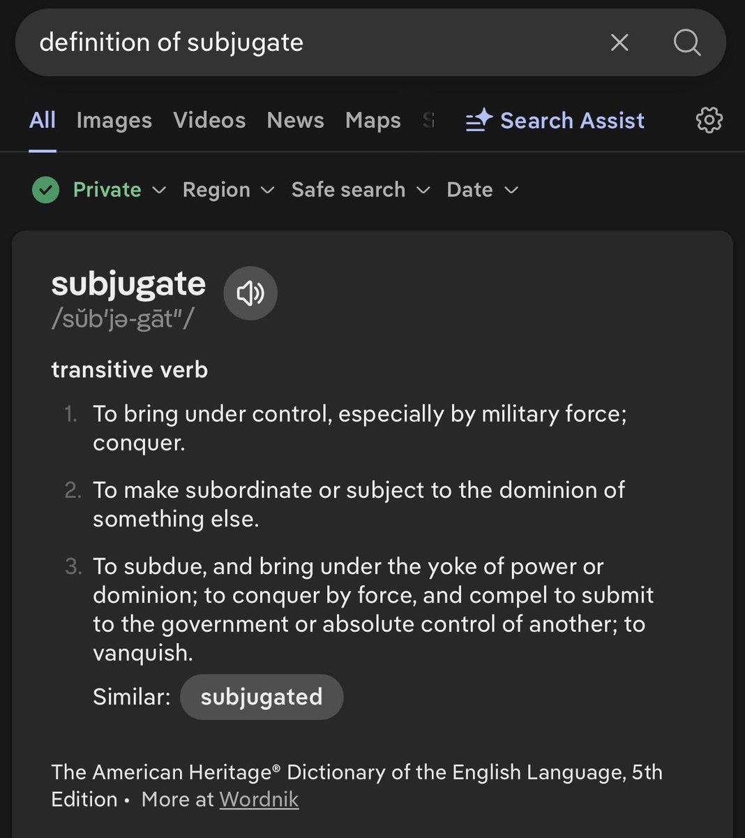 Kriss_KDR's tweet photo. @AlexDuncanTX Definition of: Subjugate
Open your eyes America! https://t.co/zBXA9Q6sh6