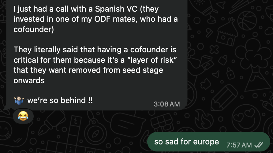 _guglielmo's tweet photo. Passing on a founder just because they don’t have a cofounder makes no sense in the age of AI.

At @solofounders, we’re working with founders who are still solo and already hitting major ARR goals before their first full-time hires. https://t.co/1JMSk3ASh7
