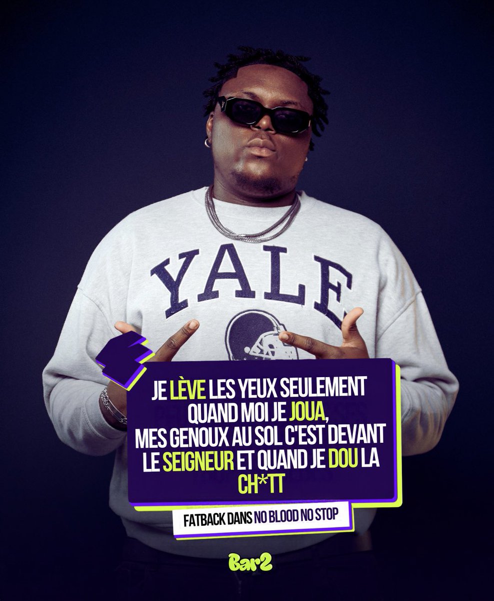 Bar2Artistes's tweet photo. #PUNCHBAR | La phase cash de FATBACK ! 🎯✨
« Je lève les yeux seulement quand moi je joua, mes genoux au sol c'est devant le Seigneur et quand je dou la ch*tt »

Attitude brute, flow tranchant. Fatback  a posé les règles du jeu sur son nouveau morceau. 🎬✨ https://t.co/9cfiRGa3jL