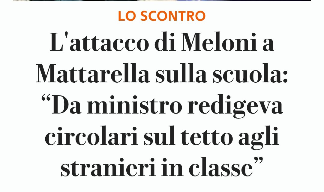 Sydwerehere's tweet photo. Mattarella sottolineava inoltre la necessità, "per quanto possibile di intensificare le attività di sostegno linguistico nella fase iniziale dell'anno scolastico".

Esattamente l'opposto di quanto urlato dal palco domenica dalla Meloni https://t.co/vpo2IVZQU9