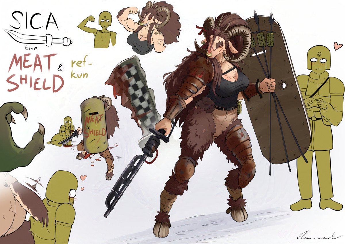 d4ncwart's tweet photo. I took away her chainsaw sword. Now she has a lame shock maul/axe instead.

Also by popular demand, more Ref-kun! https://t.co/rNziDcbsXI
